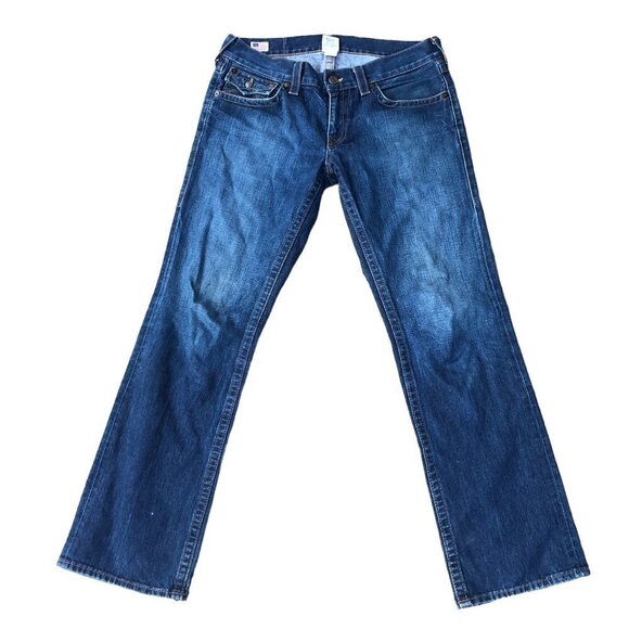 Vintage True Religion Jeans Size 34 RICKY Blue 5 Stitch Horshoe - Picture 4 of 10
